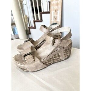 Bussola Formentera Frida Platform Sandals Taupe size 38 7.5 Comfort Arch Support